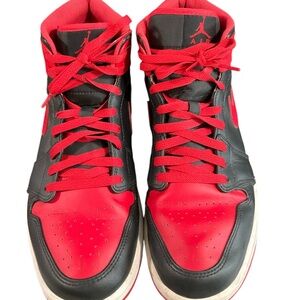 Nike Red and Black High-Top Sneakers